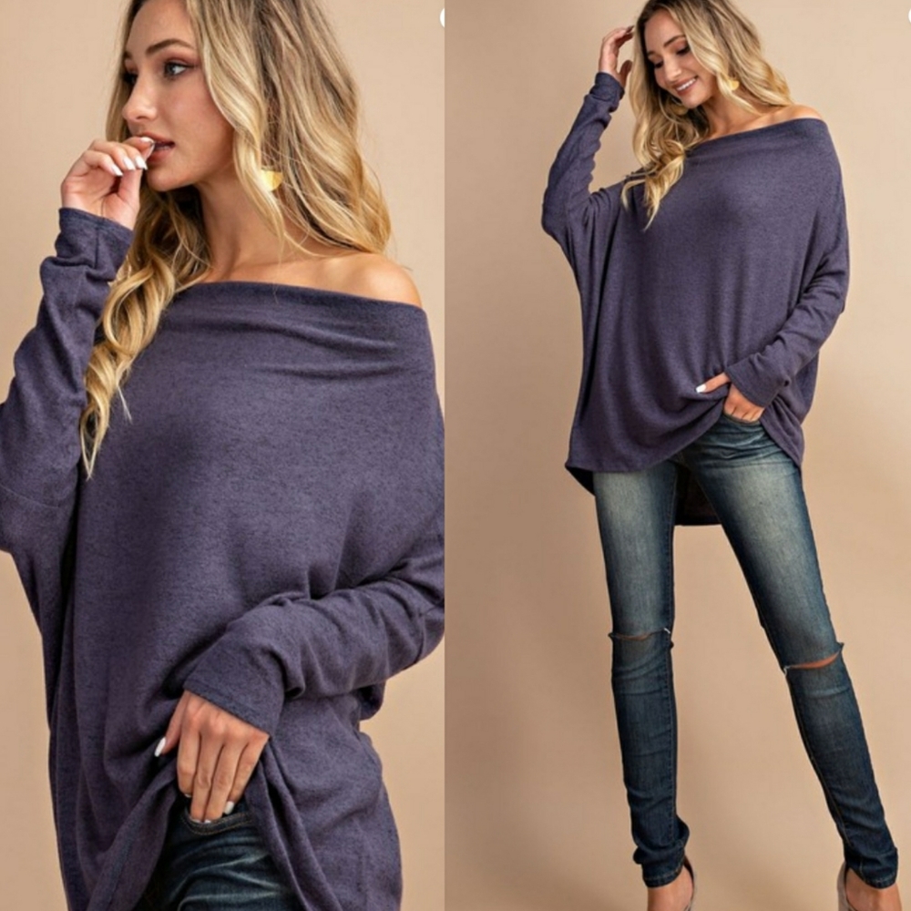 Ready for Fall Blouse in Denim - Picture 2 of 5